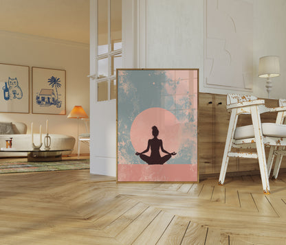 Zen Meditation Sunset Poster