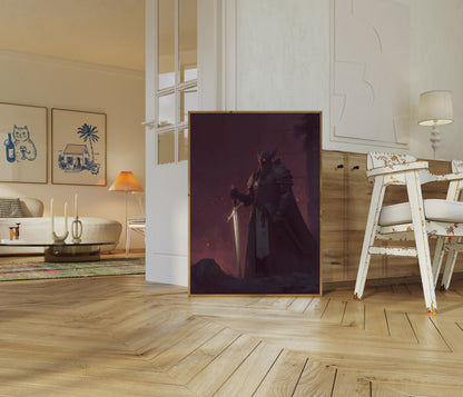 Dark Armored Knight Fantasy Poster