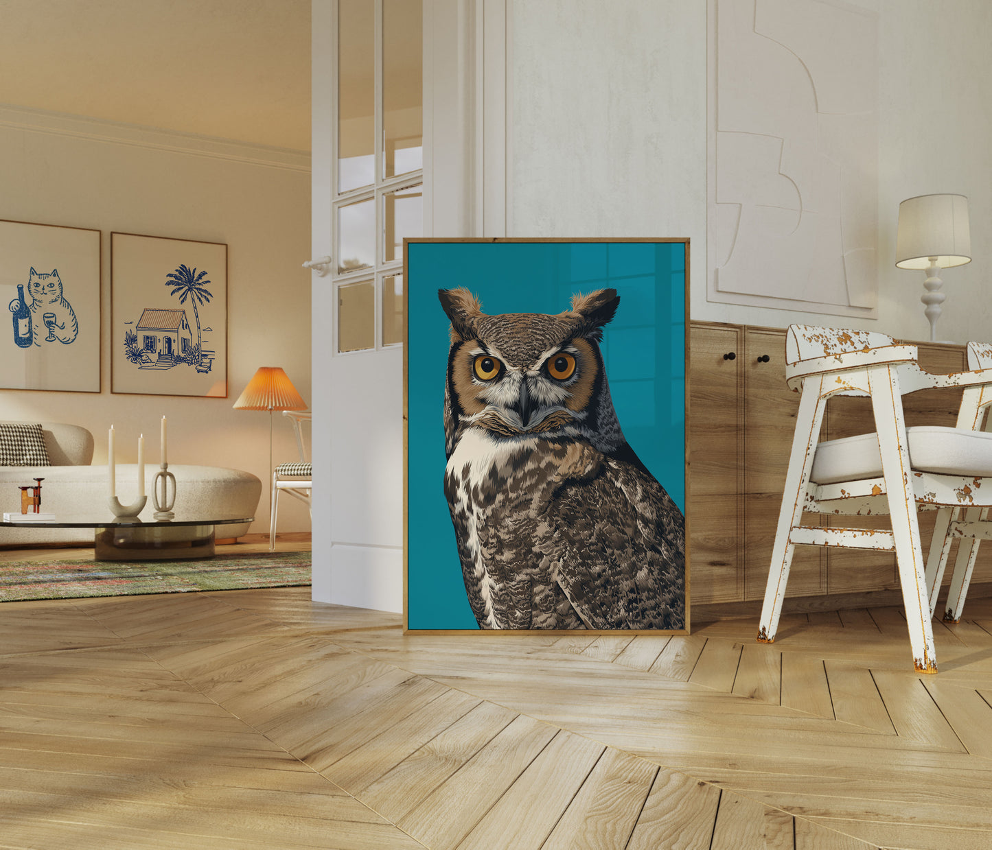 Guldögd Ugglaporträtt Affisch