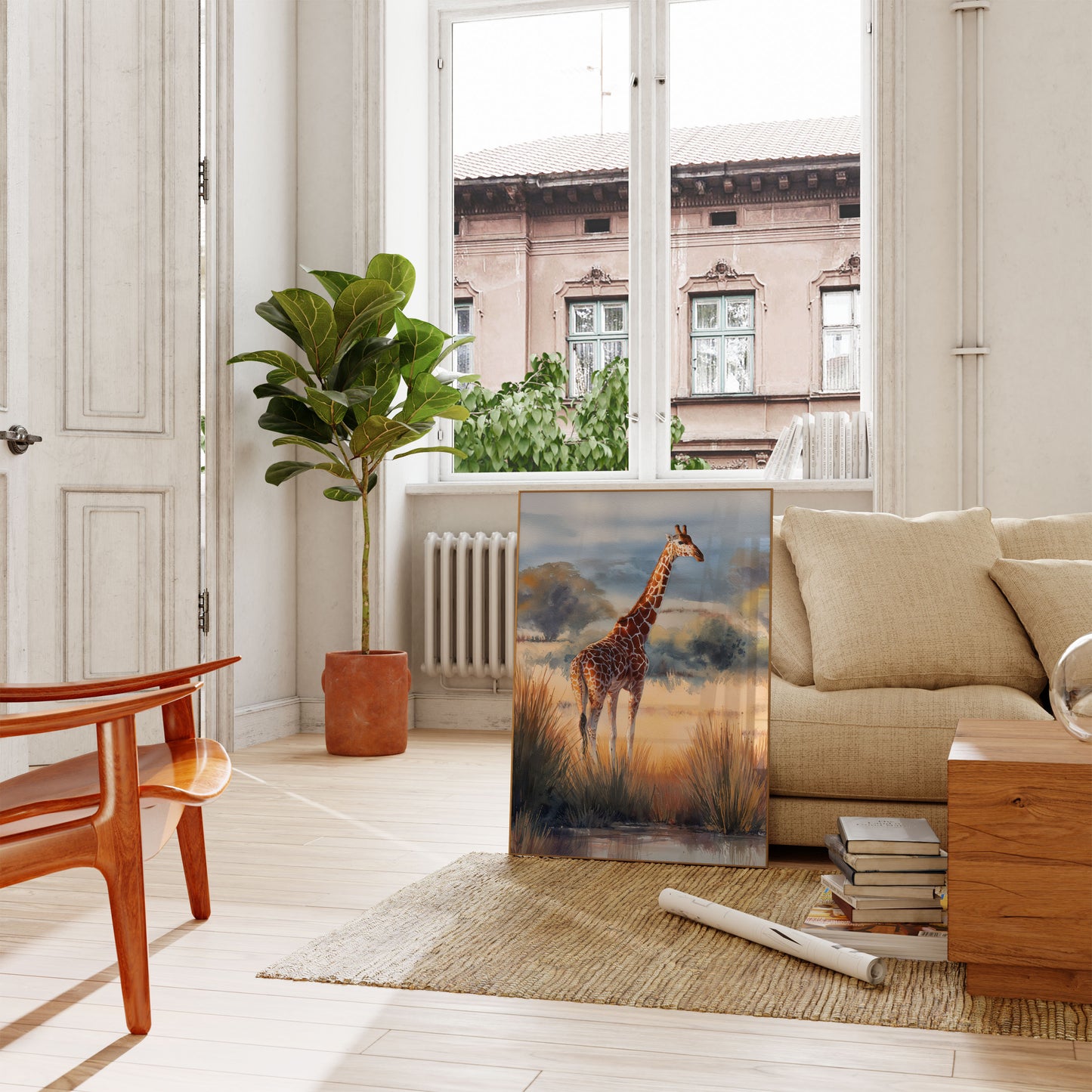 Golden Savanna Giraffe Poster