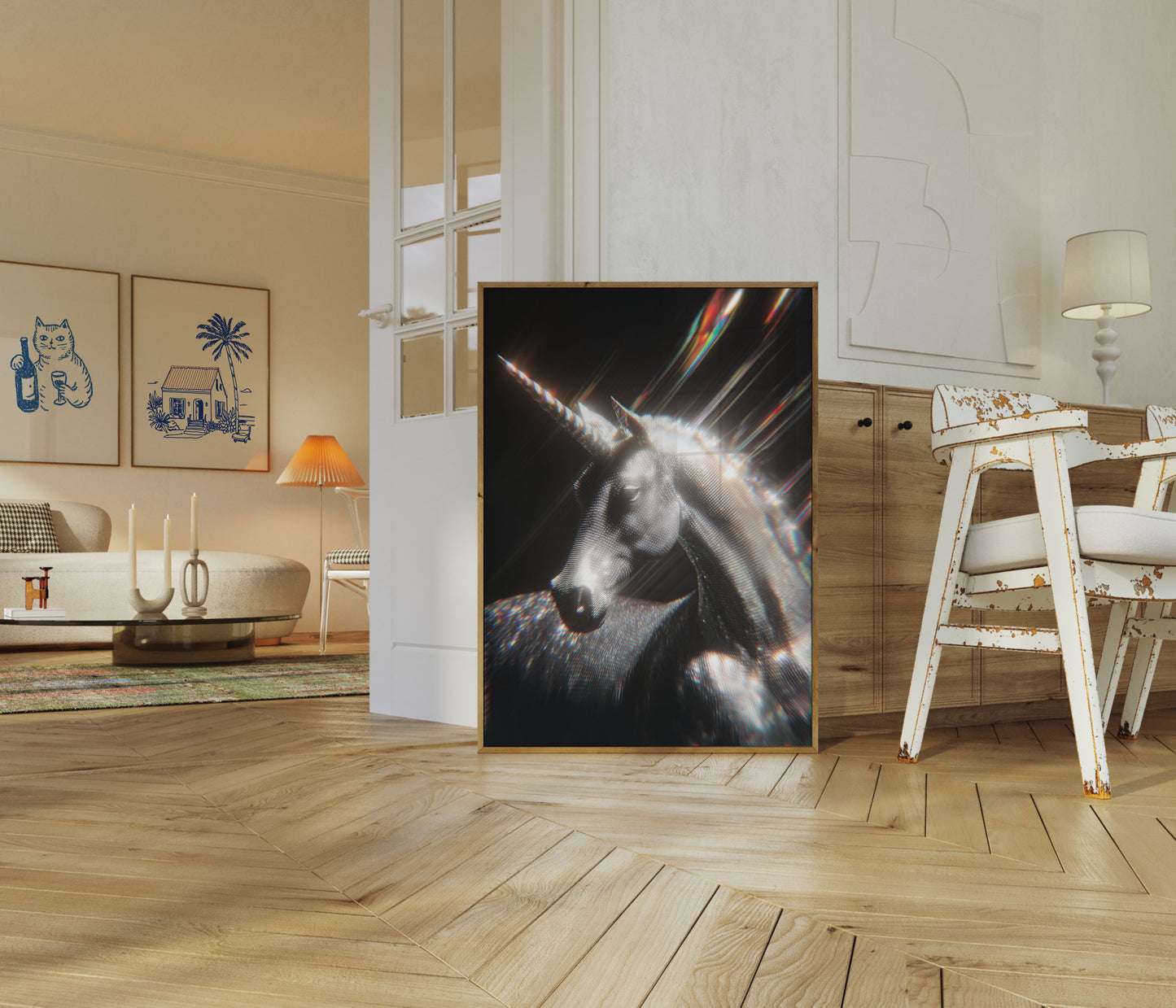 Poster Luminoso dell'Unicorno Celeste