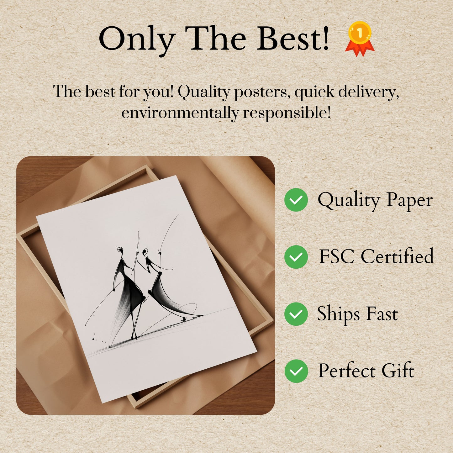 Elegante Dansesilhouetter Plakat