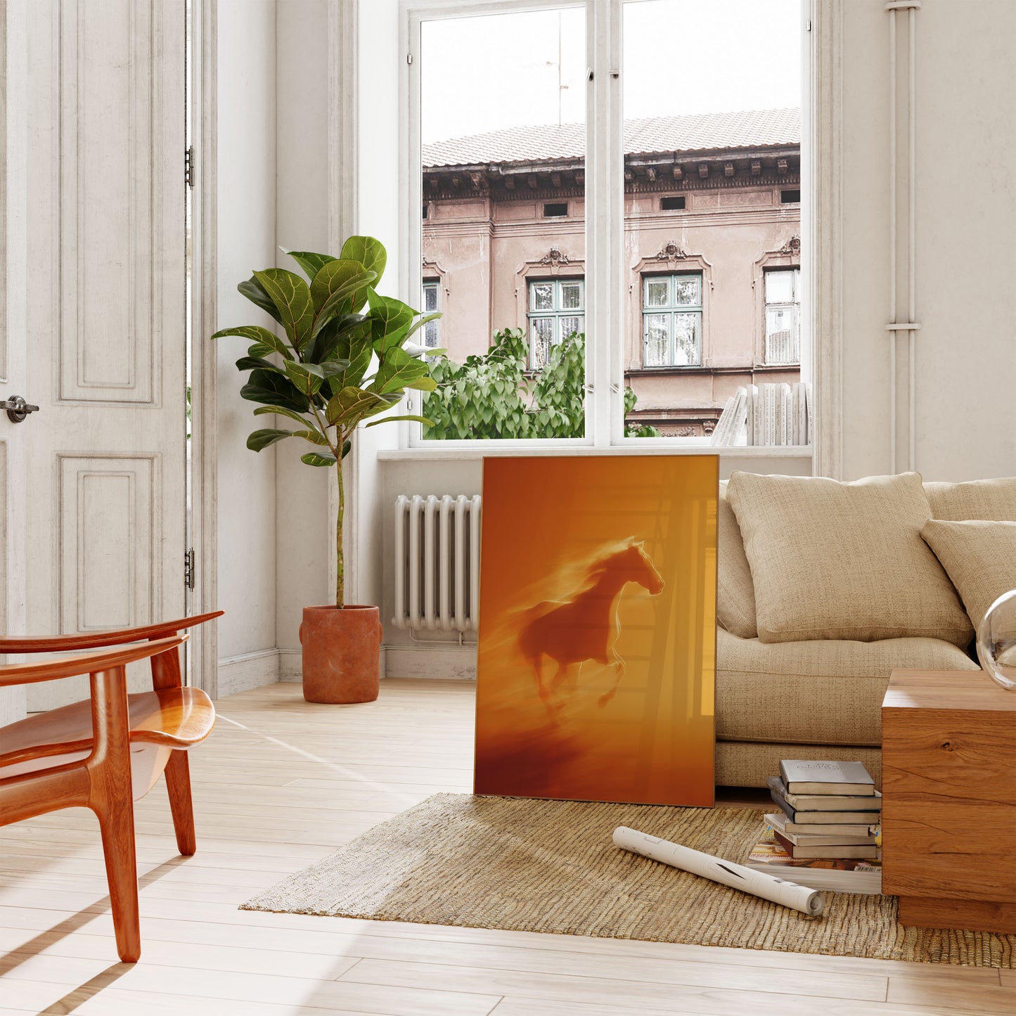 Steigerende Gouden Hengst Poster