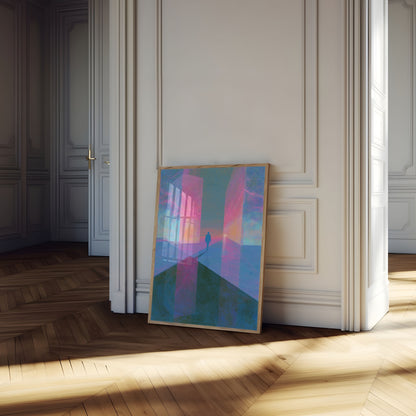 Einsame Reise durch Licht-Poster