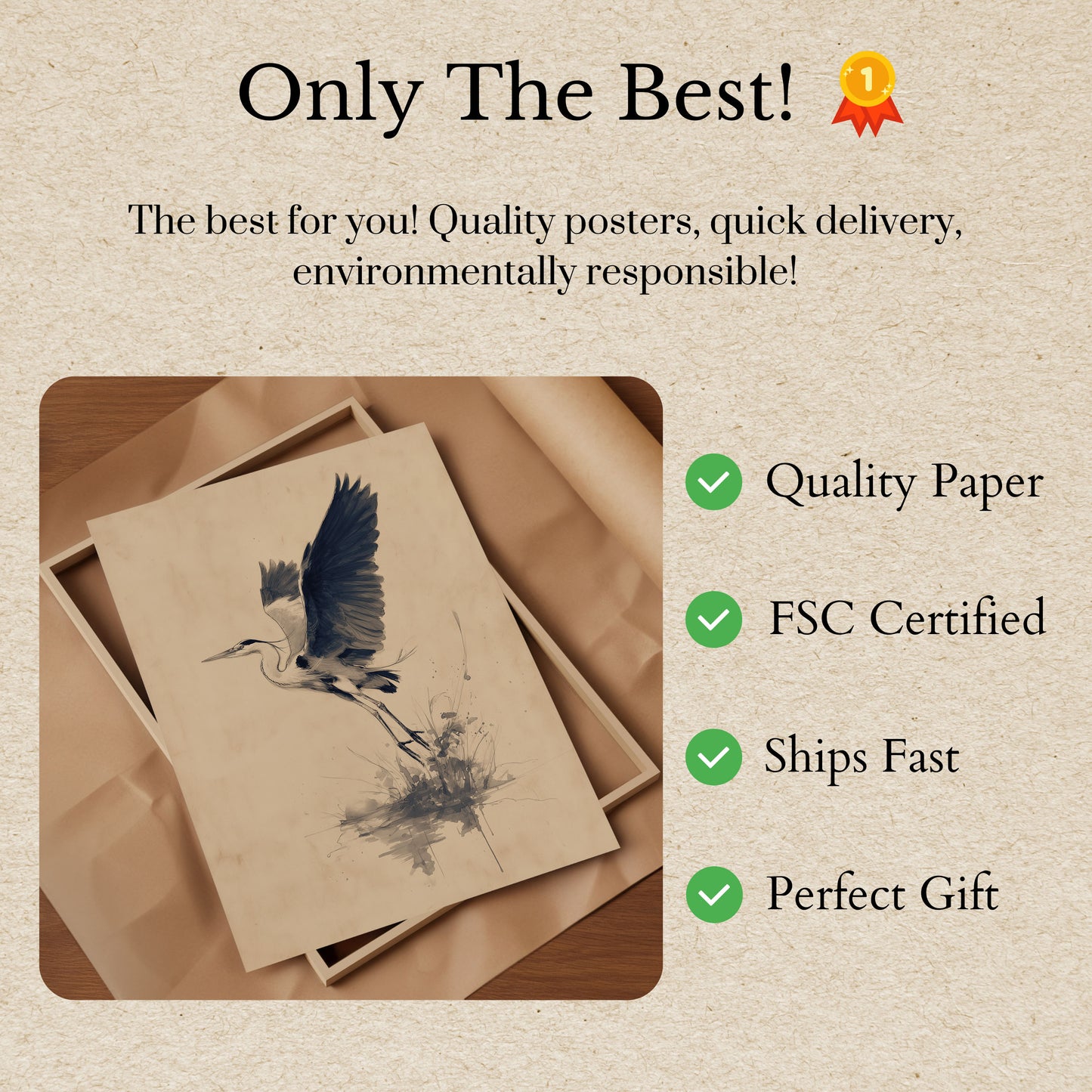 Póster de Garza Azul Grande Despegando