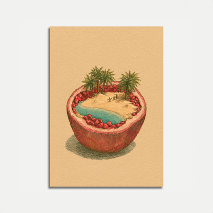 Wüsten-Oase-Paradies-Poster