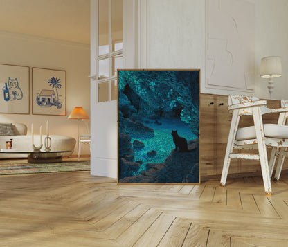 Gatto presso la Grotta Luminosa Poster