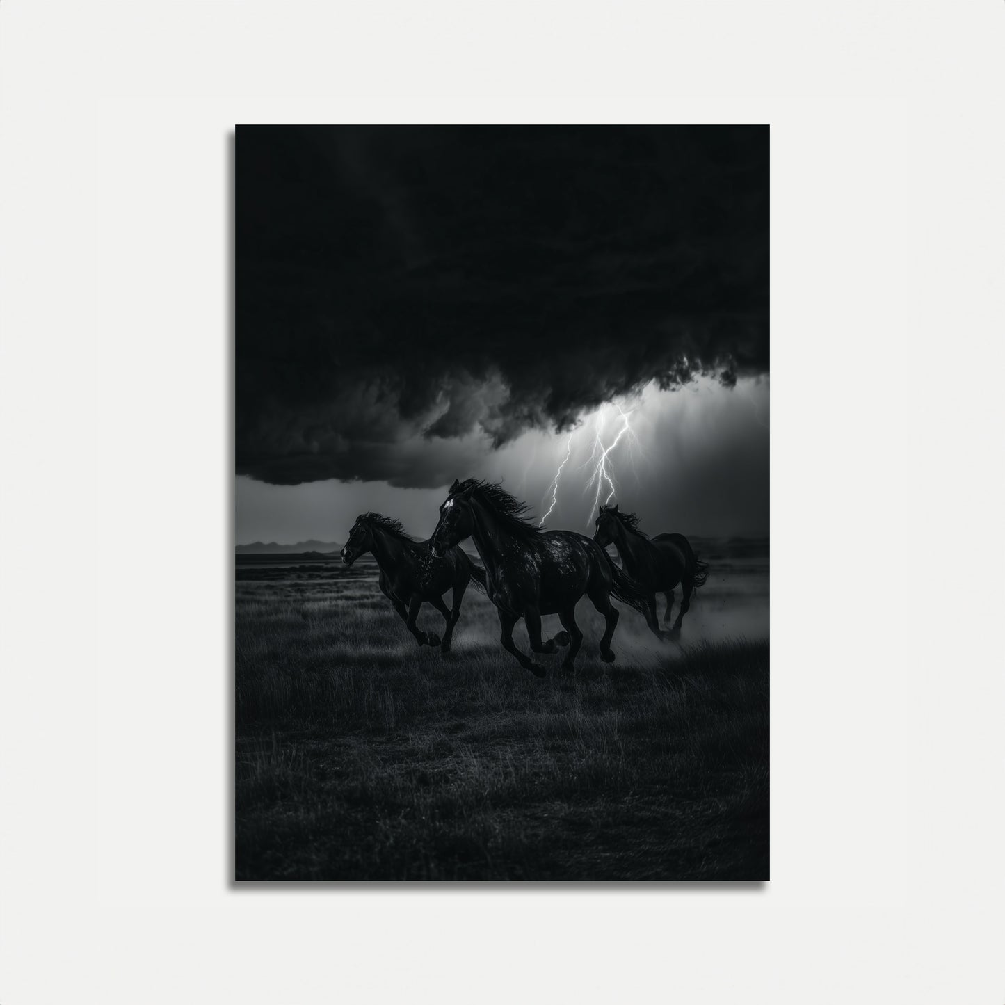 Cavalli Selvaggi Tempesta di Fulmini Poster