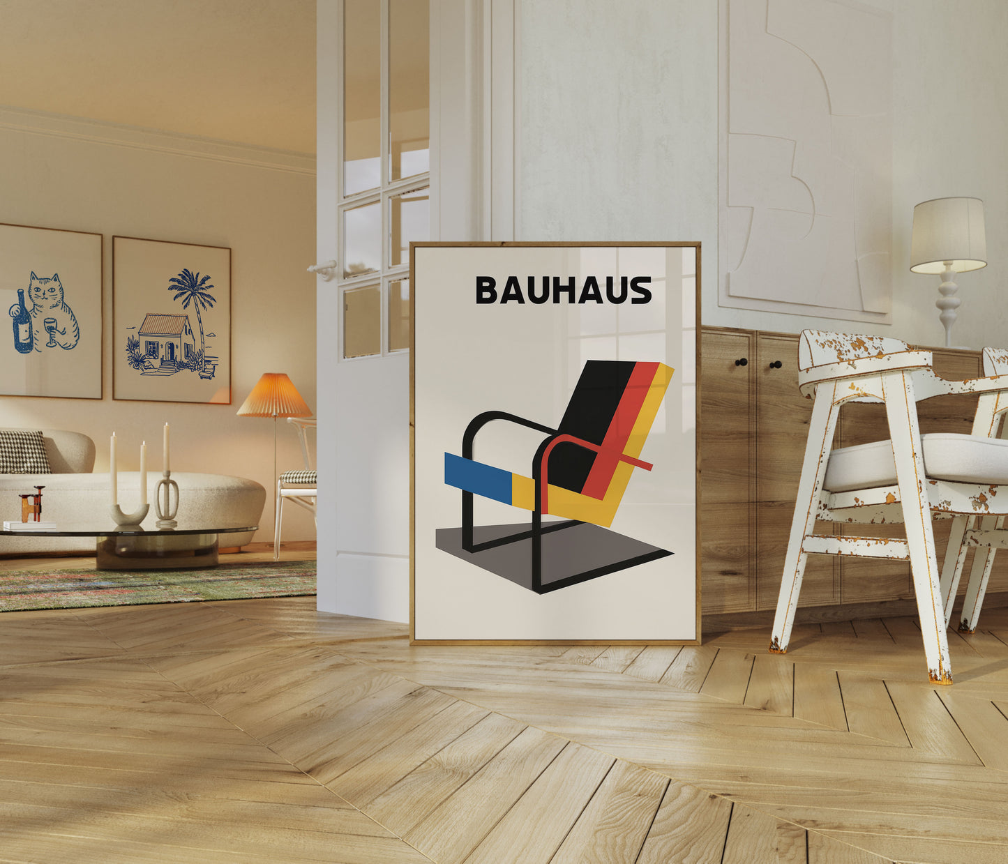 Bauhaus Geometric Chair Poster