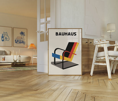 Bauhaus Geometric Chair Poster