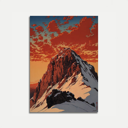 Manifesto del Picco di Montagna al Tramonto