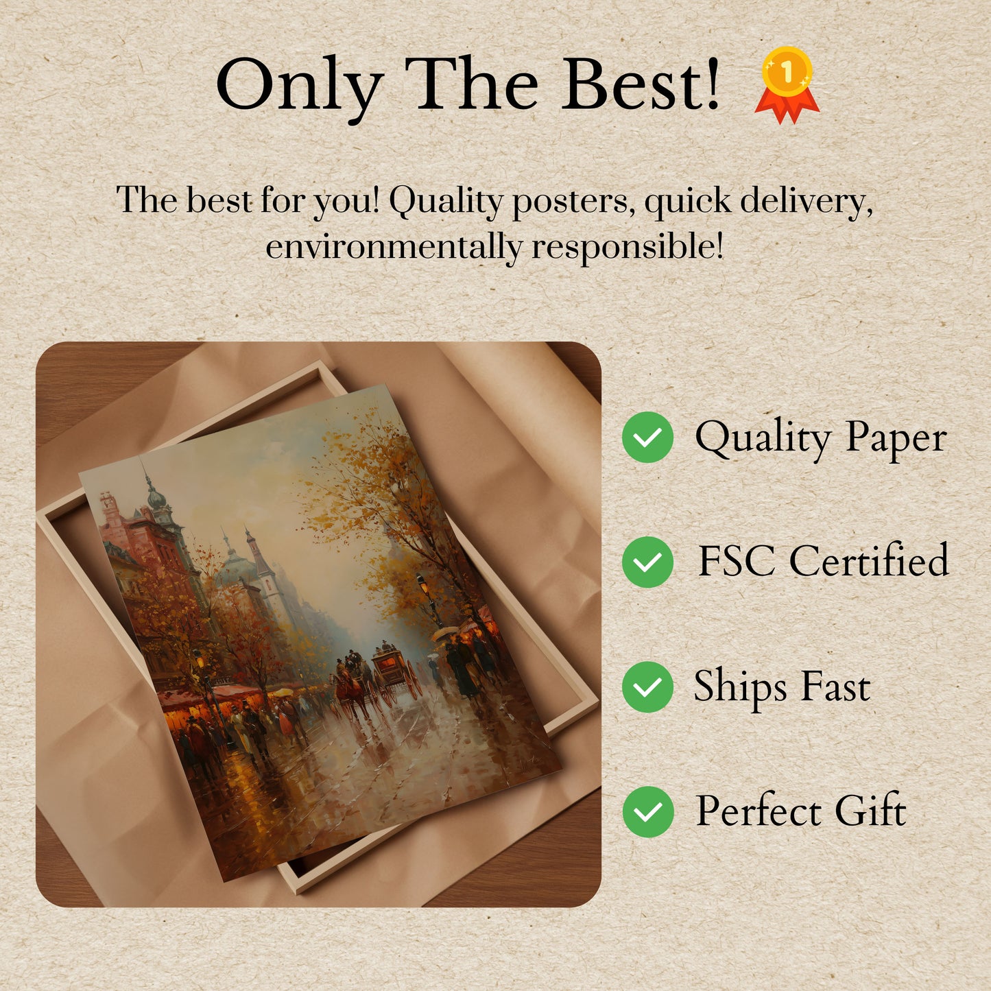 Autumn in Old City Poster