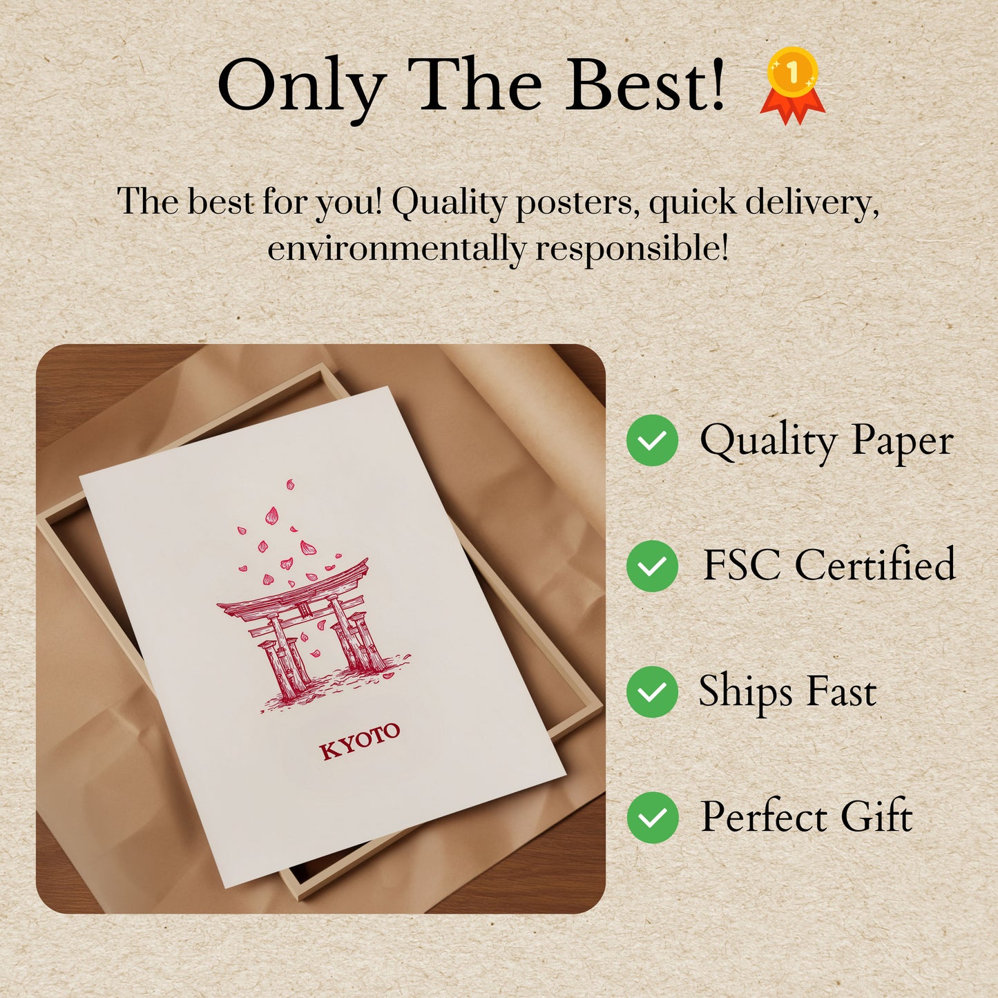 Poster Kyoto-heiligdom met Kersenbloesem