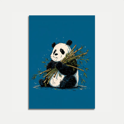 Cute Panda with Bamboo Poster