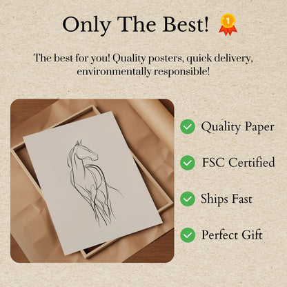 Elegant Horse Line Art Poster