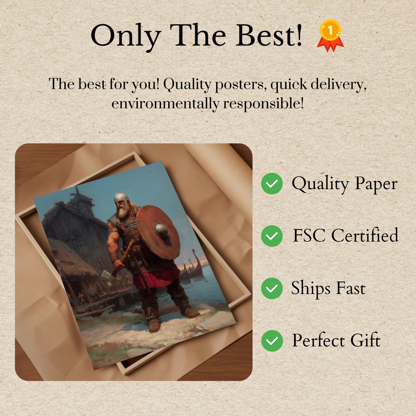 Mighty Viking Warrior Coastal Poster