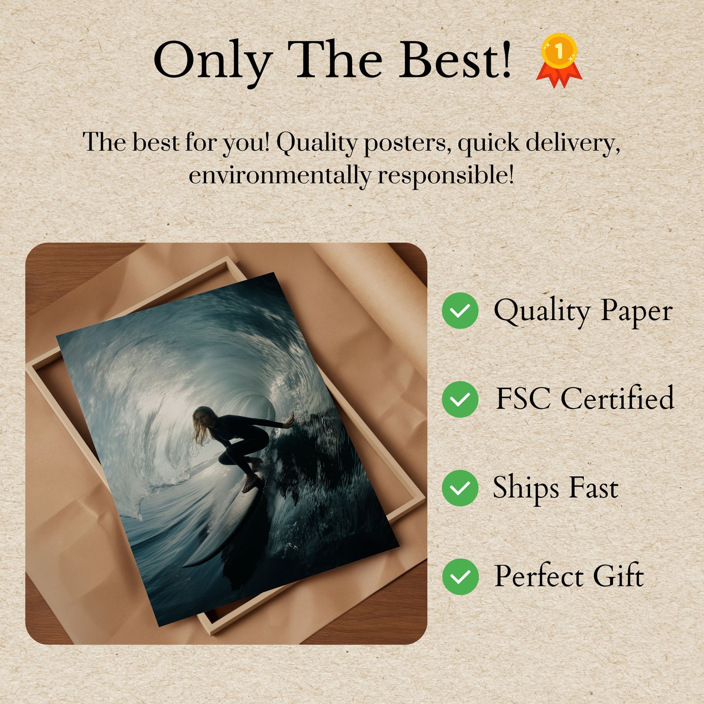 Inside the Wave Surfing Poster