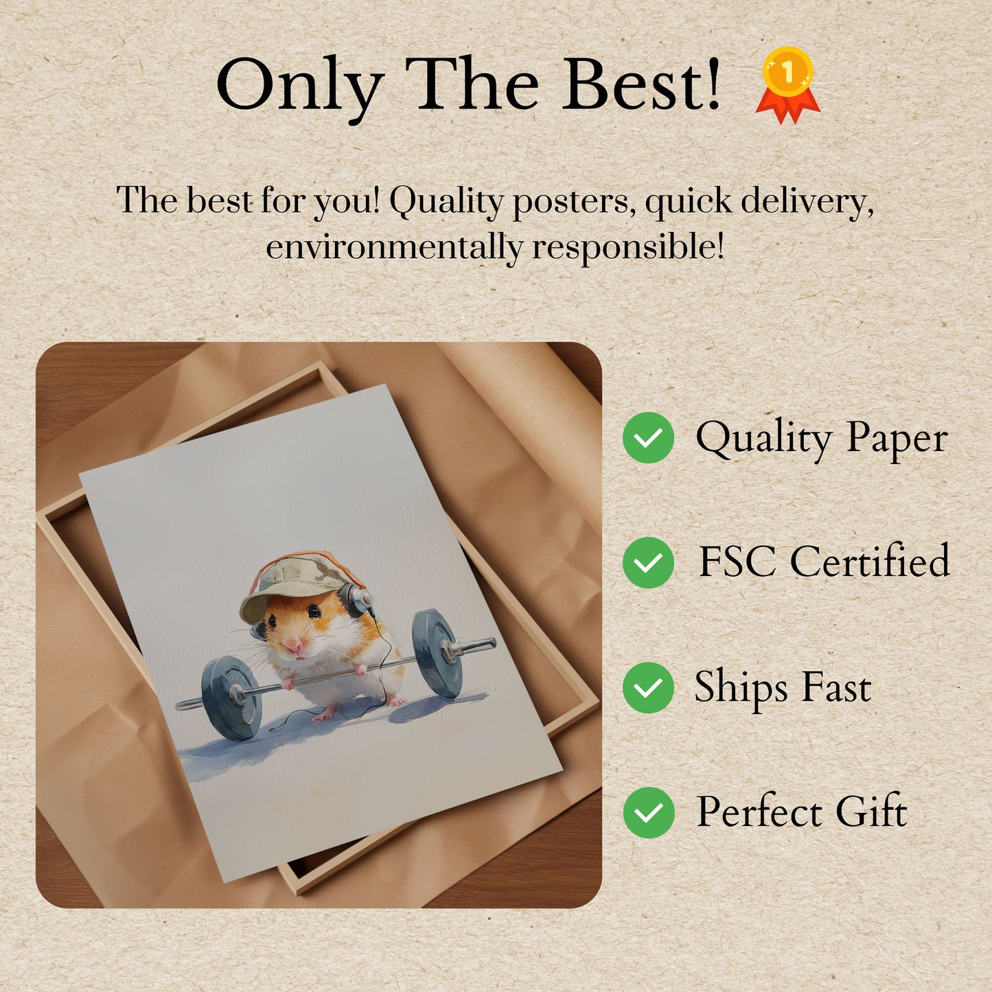 Hamster Lifting Heavy Dreams Poster