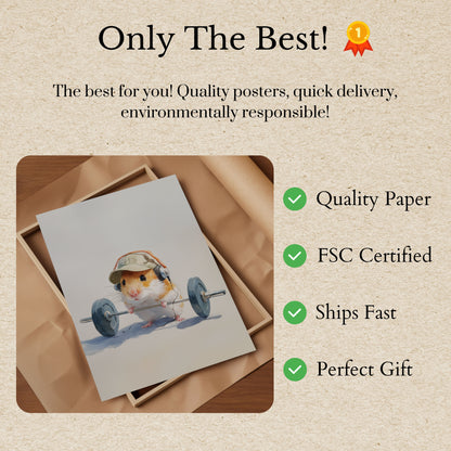 Hamster Lifting Heavy Dreams Poster