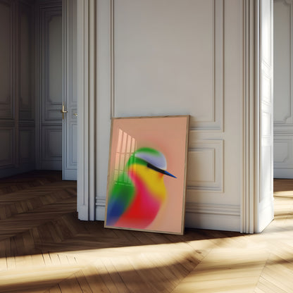 Colorful Blurred Bird Poster