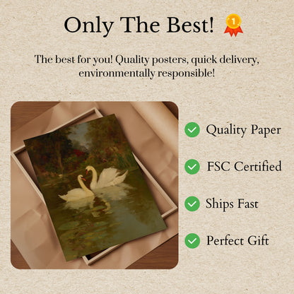 Elegant Swans Lake Poster