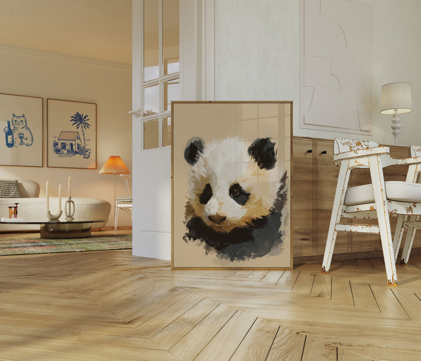 Gentle Panda Portrait Poster