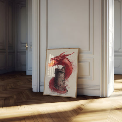 Póster del asedio al castillo del Dragón Carmesí