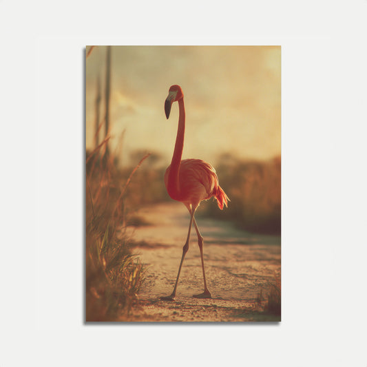 Elegant Flamingo Zonsondergang Poster