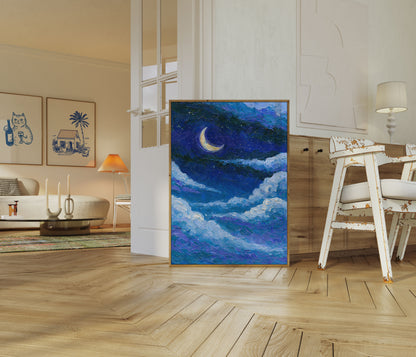 Poster: Sterrenhemel met Wolken