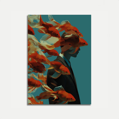 Goldfish Business Surreal Poster