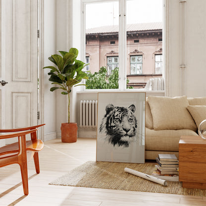 Wild Majesty Black and White Poster