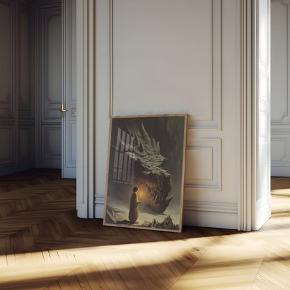 Dragon Guardian with Torch Poster