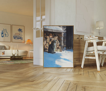 Tabby Kat i Vinter Plakat