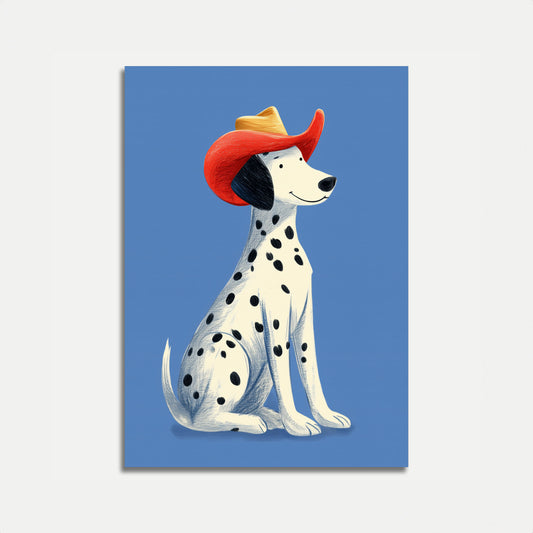 Cowboy Dalmatian Dog Poster