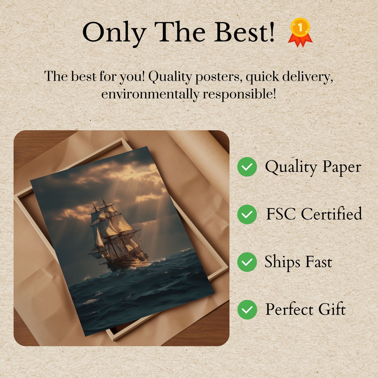 Majestic Sailing Ship Poster