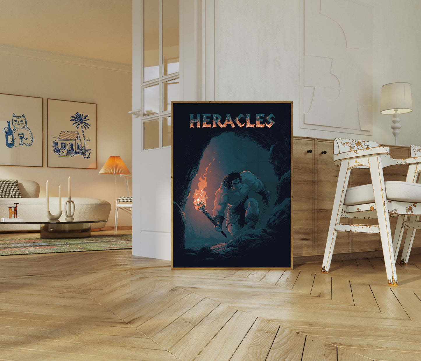 Herakles v jeskyni plakát