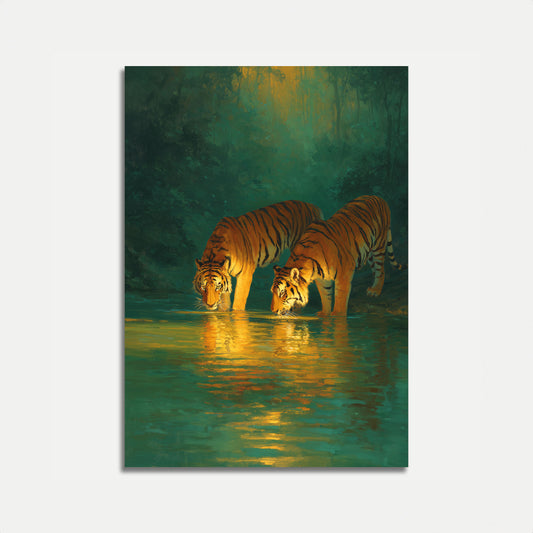 Tigers at the River Poster