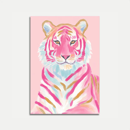 Póster de Arte de Tigre Rosa Pastel