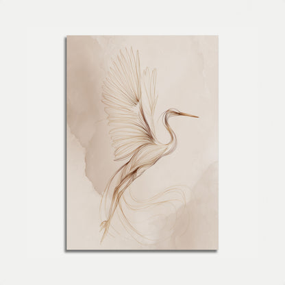 Elegante Reiger in Vlucht Poster