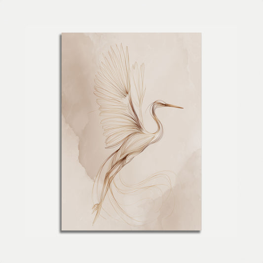 Elegant Heron in Flight Poster