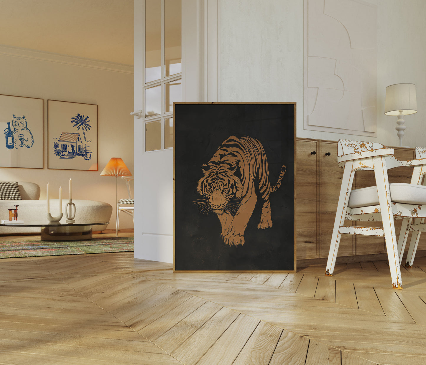 Fierce Golden Tiger Poster