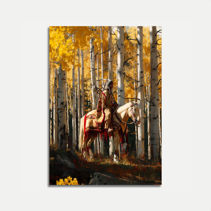 Autumn Aspen Native Warrior Poster