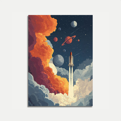 Affiche d'exploration spatiale Cosmic Launch