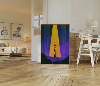 Spotlight-Sänger auf der Bühne Poster