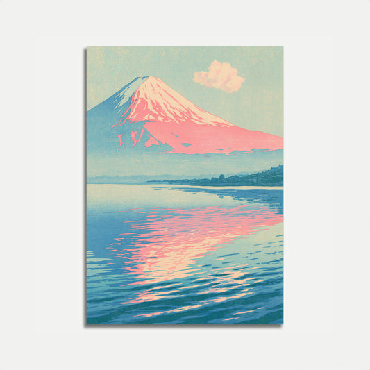 Mount Fuji Reflecting at Sunset Poster