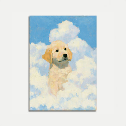 Guld Labrador Bland Skyer Plakat