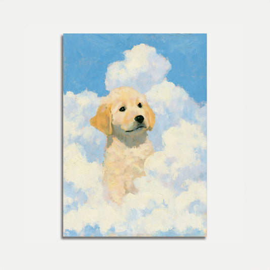 Golden Labrador Among Clouds Poster