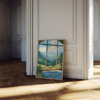 Mountain Valley Morning View Poster