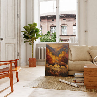 Majestic Deer Autumn Valley Poster