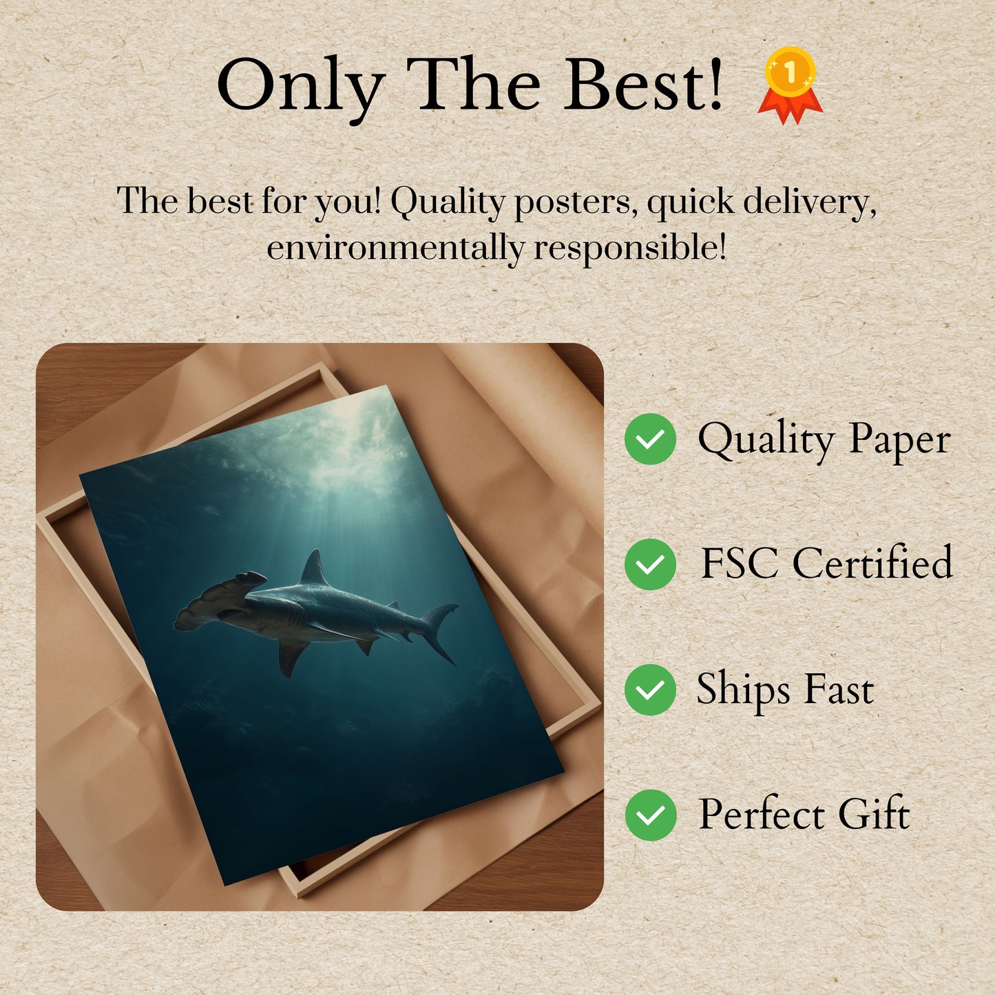 Great Hammerhead Shark Ocean Poster